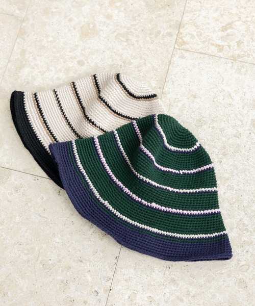 LEPSIM（レプシィム）の「コットンクロシェハット　995099（ハット・レディース・グレイッシュベージュ/ダークグリーン/レッド・ONE SIZE）」の5枚目の写真