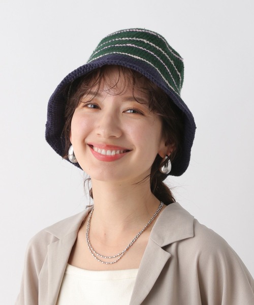 LEPSIM（レプシィム）の「コットンクロシェハット　995099（ハット・レディース・グレイッシュベージュ/ダークグリーン/レッド・ONE SIZE）」の11枚目の写真