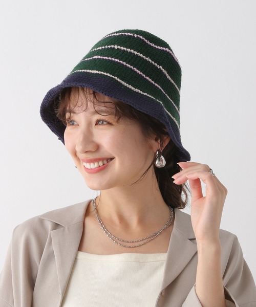 LEPSIM（レプシィム）の「コットンクロシェハット　995099（ハット・レディース・グレイッシュベージュ/ダークグリーン/レッド・ONE SIZE）」の12枚目の写真