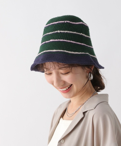 LEPSIM（レプシィム）の「コットンクロシェハット　995099（ハット・レディース・グレイッシュベージュ/ダークグリーン/レッド・ONE SIZE）」の10枚目の写真