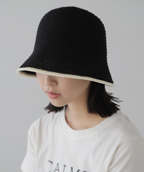 FREE'S MART（フリーズマート）の「ライン入りハット（ハット・レディース・ブラック/ホワイト・ﾌﾘ-）」の7枚目の写真