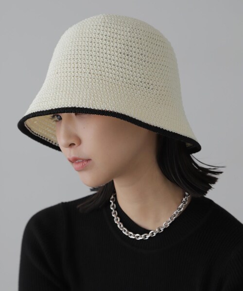FREE'S MART（フリーズマート）の「ライン入りハット（ハット・レディース・ブラック/ホワイト・ﾌﾘ-）」の10枚目の写真