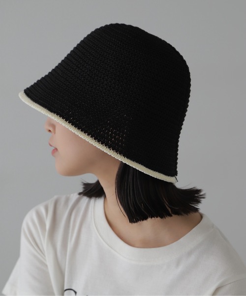 FREE'S MART（フリーズマート）の「ライン入りハット（ハット・レディース・ブラック/ホワイト・ﾌﾘ-）」の5枚目の写真