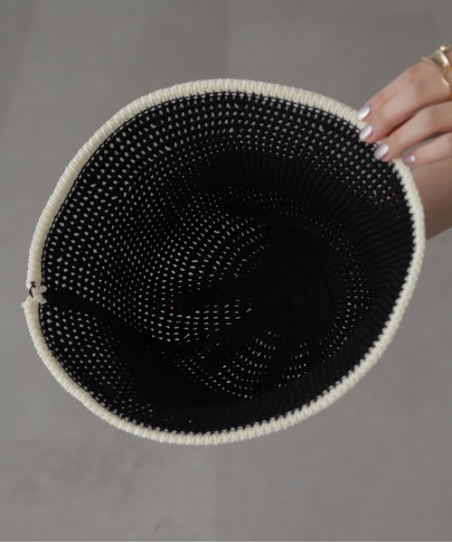 FREE'S MART（フリーズマート）の「ライン入りハット（ハット・レディース・ブラック/ホワイト・ﾌﾘ-）」の6枚目の写真