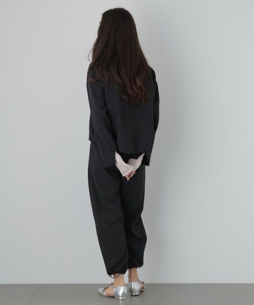 saloon（サルーン）の「SALOON(サルーン)/　タンブラーオックスジャケット　【セットアップ可】（テーラードジャケット・レディース・ベージュ/チャコールグレー・FREE）」の7枚目の写真