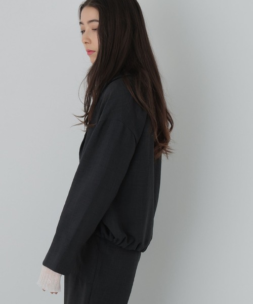 saloon（サルーン）の「SALOON(サルーン)/　タンブラーオックスジャケット　【セットアップ可】（テーラードジャケット・レディース・ベージュ/チャコールグレー・FREE）」の10枚目の写真