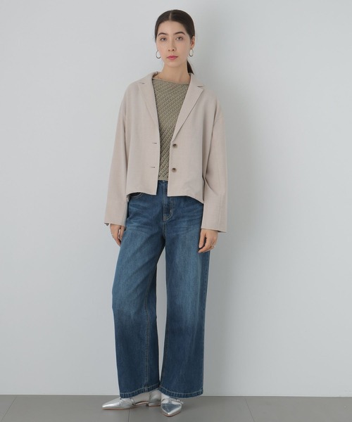 saloon（サルーン）の「SALOON(サルーン)/　タンブラーオックスジャケット　【セットアップ可】（テーラードジャケット・レディース・ベージュ/チャコールグレー・FREE）」の16枚目の写真