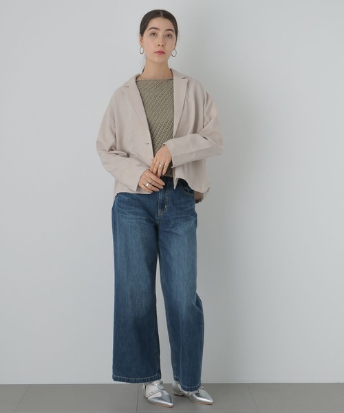 saloon（サルーン）の「SALOON(サルーン)/　タンブラーオックスジャケット　【セットアップ可】（テーラードジャケット・レディース・ベージュ/チャコールグレー・FREE）」の19枚目の写真