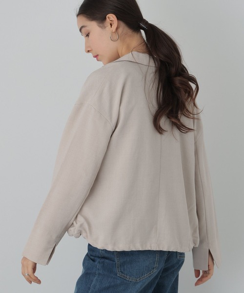 saloon（サルーン）の「SALOON(サルーン)/　タンブラーオックスジャケット　【セットアップ可】（テーラードジャケット・レディース・ベージュ/チャコールグレー・FREE）」の14枚目の写真