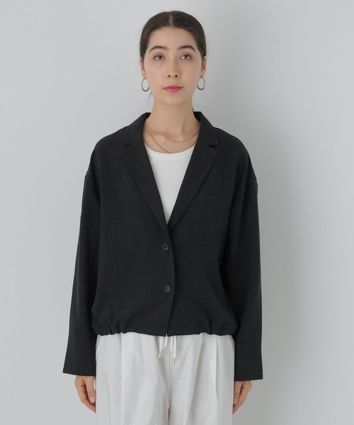 saloon（サルーン）の「SALOON(サルーン)/　タンブラーオックスジャケット　【セットアップ可】（テーラードジャケット・レディース・ベージュ/チャコールグレー・FREE）」の21枚目の写真