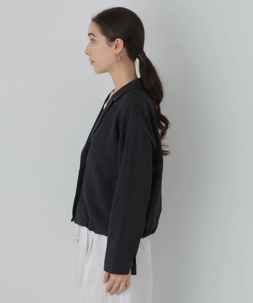 saloon（サルーン）の「SALOON(サルーン)/　タンブラーオックスジャケット　【セットアップ可】（テーラードジャケット・レディース・ベージュ/チャコールグレー・FREE）」の22枚目の写真