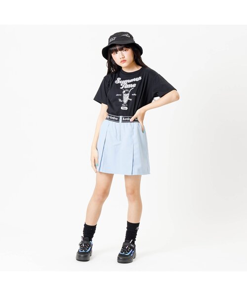 algy(アルジー)の「【ACTIVE】ロゴゴムフロントジップスカパン(スカート・キッズ・ブラック/サックスブルー/チェック・SMALL/MEDIUM/X-SMALL/XX-SMALL)」の4枚目の写真