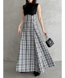 dazzlin | チェックノースリーブコルセットワンピース(ワンピース)