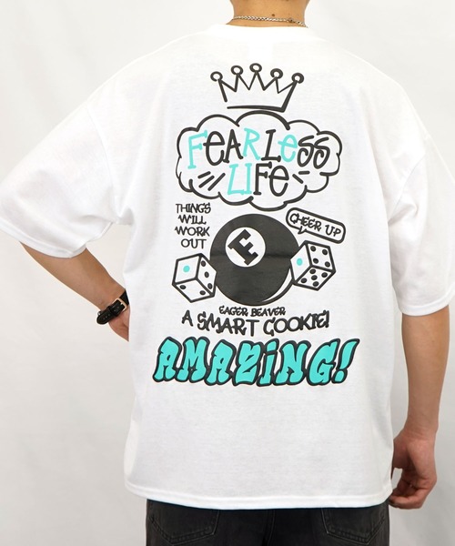 Burner（バーナー）の「【GROOVY STORE】発砲プリントオーバーサイズT　ストリート Tシャツ（Tシャツ/カットソー・メンズ・ホワイト/ライトグレー/スミクロ/ブラック・M/L/LL）」の2枚目の写真