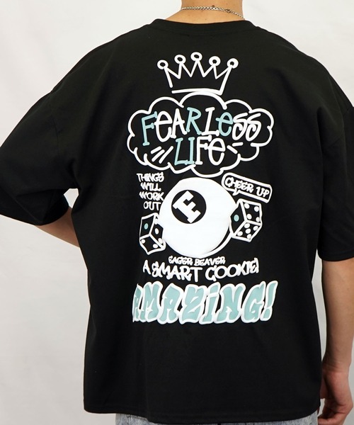 Burner（バーナー）の「【GROOVY STORE】発砲プリントオーバーサイズT　ストリート Tシャツ（Tシャツ/カットソー・メンズ・ホワイト/ライトグレー/スミクロ/ブラック・M/L/LL）」の3枚目の写真