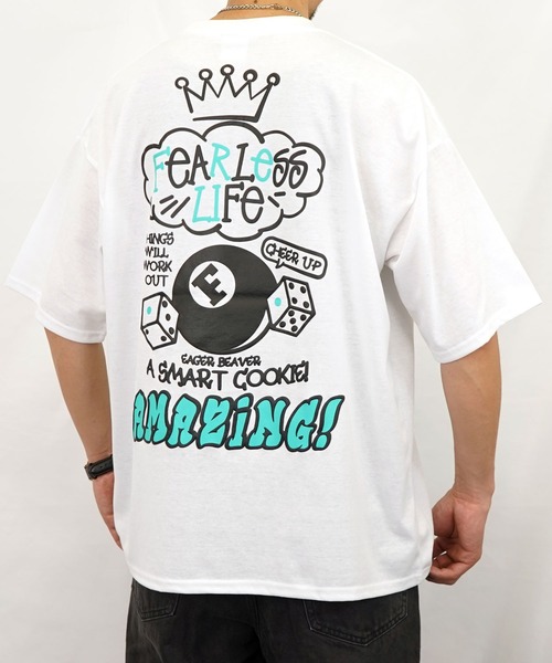 Burner（バーナー）の「【GROOVY STORE】発砲プリントオーバーサイズT　ストリート Tシャツ（Tシャツ/カットソー・メンズ・ホワイト/ライトグレー/スミクロ/ブラック・M/L/LL）」の9枚目の写真