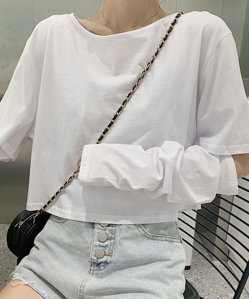 Mayree（メイリー）の「【Mayree】カットスリーブプルオーバー（Tシャツ/カットソー・レディース・ホワイト/ブラック・MEDIUM/LARGE）」の11枚目の写真