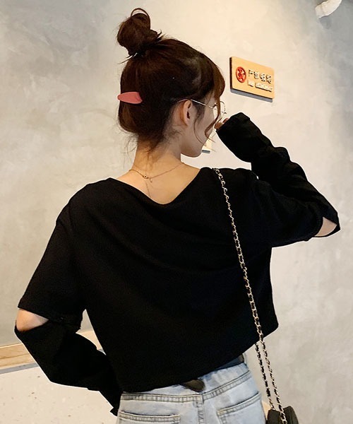 Mayree（メイリー）の「【Mayree】カットスリーブプルオーバー（Tシャツ/カットソー・レディース・ホワイト/ブラック・MEDIUM/LARGE）」の7枚目の写真