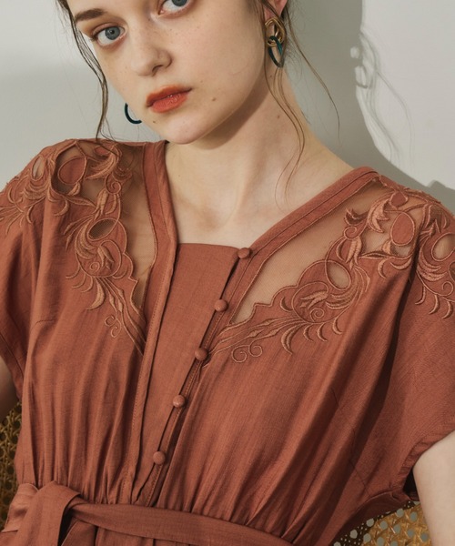 Unitage（ユニテージ）の「カットワーク刺繍ワンピース（ワンピース