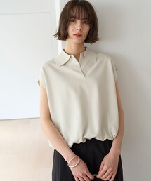 UNFILO アンフィーロ　接触冷感 スゴ機能美ニット スリーブレスブルゾン　M UNFILO｜【接触冷感/UVカット】スゴ機能美ニット スリーブレス