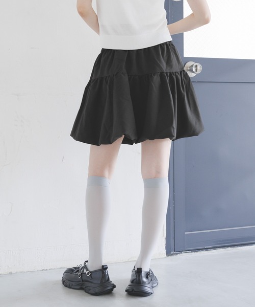 3.3 Field Trip （3.3フィールドトリップ）の「3.3 Field Trip／リボンバルーンスカート（裏地あり）（スカート・レディース・チャコール/ライトグレー/ブラック・FREE）」の12枚目の写真