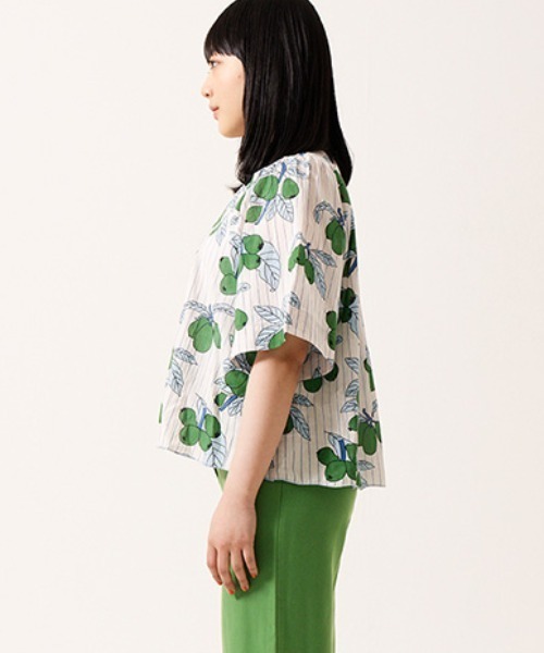 kilki ブラウス　ジャック　緑・黒　半袖シャツ kilki ブラウス ジャック 緑・黒 半袖シャツ - メルカリ
