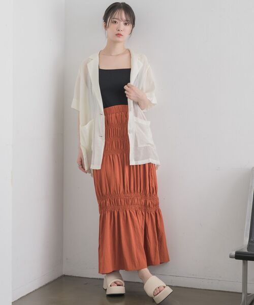 RETRO GIRL（レトロガール）の「シアーテーラードJK（テーラードジャケット・レディース・ブラック/ナチュラル・FREE）」の3枚目の写真