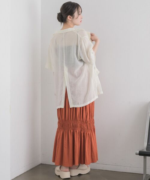 RETRO GIRL（レトロガール）の「シアーテーラードJK（テーラードジャケット・レディース・ブラック/ナチュラル・FREE）」の6枚目の写真