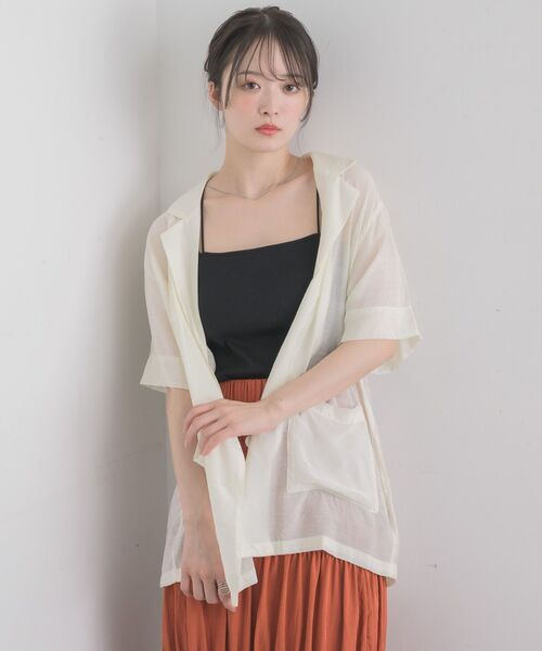 RETRO GIRL（レトロガール）の「シアーテーラードJK（テーラードジャケット・レディース・ブラック/ナチュラル・FREE）」の7枚目の写真