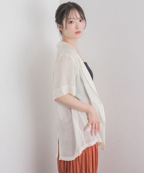 RETRO GIRL（レトロガール）の「シアーテーラードJK（テーラードジャケット・レディース・ブラック/ナチュラル・FREE）」の8枚目の写真