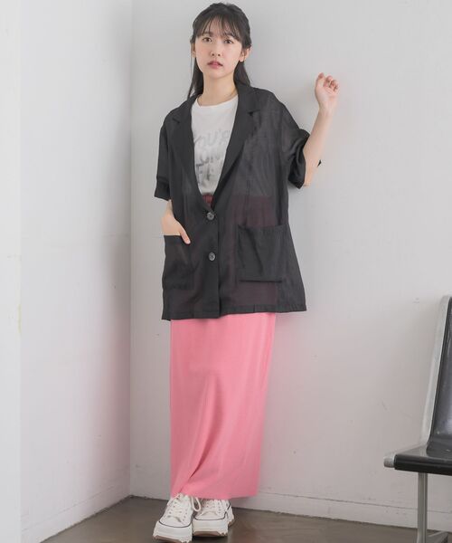 RETRO GIRL（レトロガール）の「シアーテーラードJK（テーラードジャケット・レディース・ブラック/ナチュラル・FREE）」の11枚目の写真