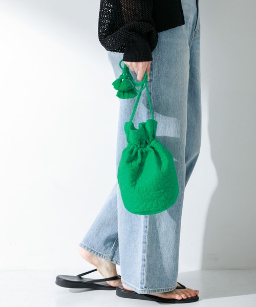 URBAN RESEARCH Sonny Label(アーバンリサーチサニーレーベル)の「エンブロイダリーコットンポシェット(ショルダーバッグ・レディース・オフホワイト/イエロー/グリーン・ONE)」の10枚目の写真