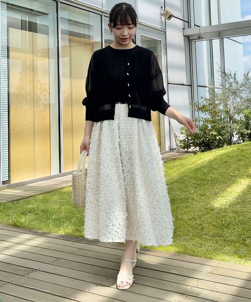 couture brooch(クチュールブローチ)の「◆【大人レディの華やかワンピ】カットジャカードドッキングワンピース(ワンピース・レディース・オフホワイト/ブラック・40/38/42/36)」の19枚目の写真