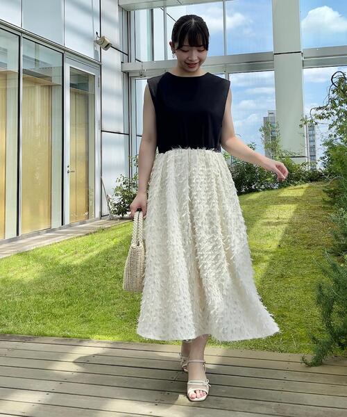 couture brooch(クチュールブローチ)の「◆【大人レディの華やかワンピ】カットジャカードドッキングワンピース(ワンピース・レディース・オフホワイト/ブラック・40/38/42/36)」の20枚目の写真