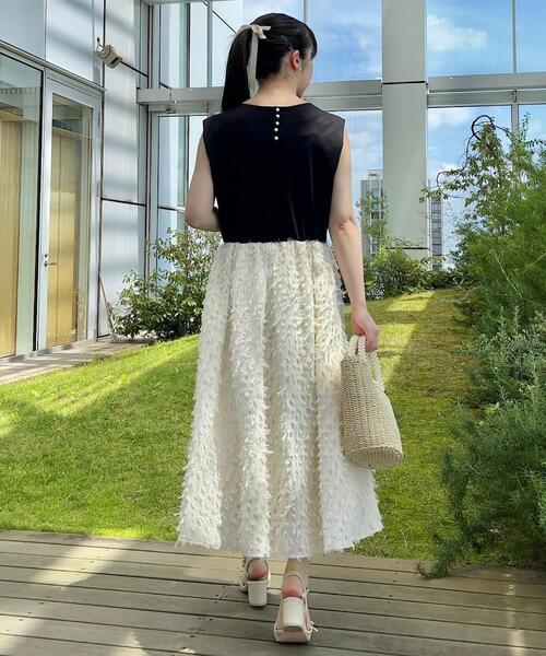 couture brooch(クチュールブローチ)の「◆【大人レディの華やかワンピ】カットジャカードドッキングワンピース(ワンピース・レディース・オフホワイト/ブラック・40/38/42/36)」の22枚目の写真