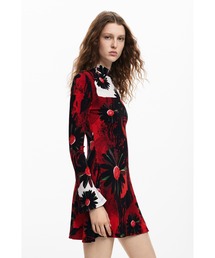 デシグアル⭐︎Desigual⭐︎ワンピース　レッド　赤　フラワープリント デシグアル Desigual 花柄 カットアウト ロングワンピース