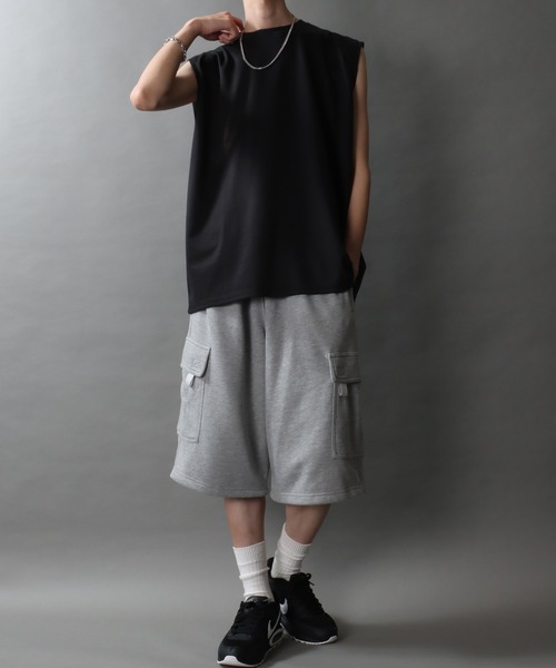 SITRY（シトリー）の「SITRY Punch the dough No Sleeve Shirt/別注 接触冷感 ポンチ ビッグシルエット ノースリーブシャツ（タンクトップ・メンズ・ブラック/チャコール/ホワイト・M/L）」の22枚目の写真