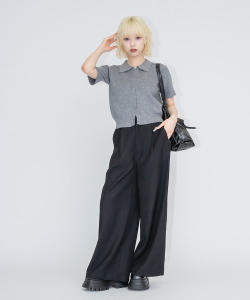 17HR（セブンティーンアワーズ）の「ハーフスリーブニットシャツ（ニット/セーター・レディース・モカ/グレー/グリーン・FREE）」の17枚目の写真