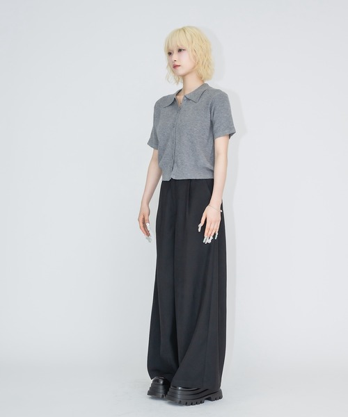 17HR（セブンティーンアワーズ）の「ハーフスリーブニットシャツ（ニット/セーター・レディース・モカ/グレー/グリーン・FREE）」の19枚目の写真