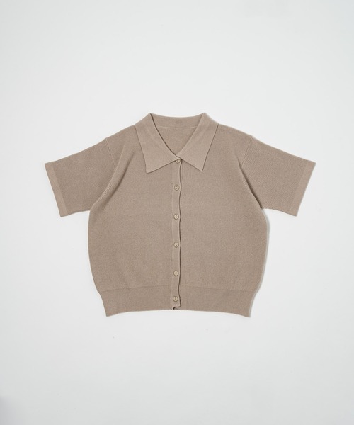 17HR（セブンティーンアワーズ）の「ハーフスリーブニットシャツ（ニット/セーター・レディース・モカ/グレー/グリーン・FREE）」の4枚目の写真