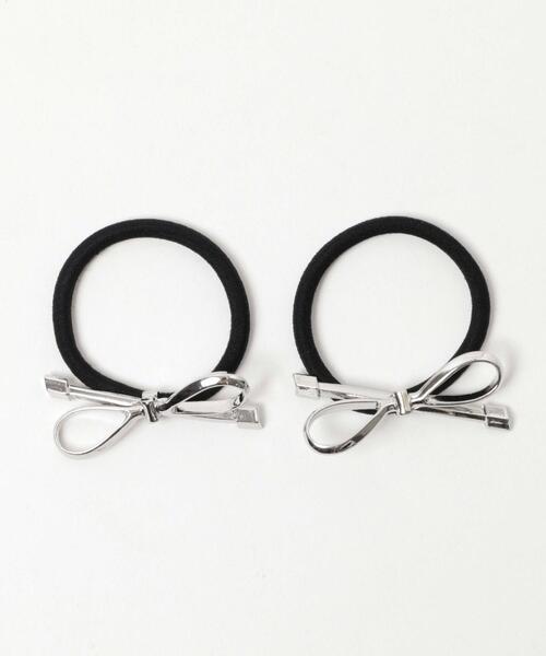 WEGO（ウィゴー）の「WEGO/【2点セット】メタルナローリボンゴム（ヘアゴム・レディース・シルバー・FREE）」の3枚目の写真