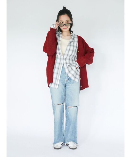 Ungrid（アングリッド）の「【WEB限定】カラールーズニットカーデ（カーディガン/ボレロ・レディース・グレー/イエロー/グリーン/ピンク/レッド/ブルー・FREE）」の13枚目の写真