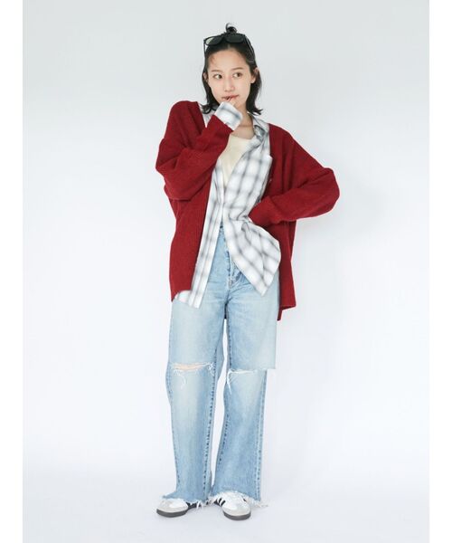 Ungrid（アングリッド）の「【WEB限定】カラールーズニットカーデ（カーディガン/ボレロ・レディース・グレー/イエロー/グリーン/ピンク/レッド/ブルー・FREE）」の14枚目の写真