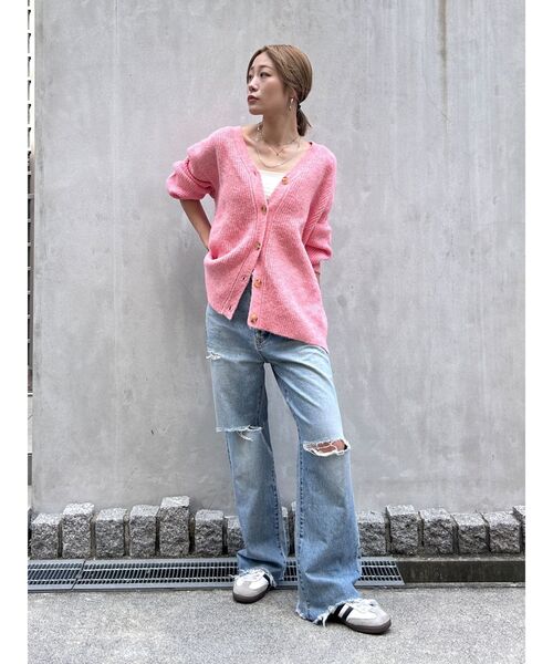 Ungrid（アングリッド）の「【WEB限定】カラールーズニットカーデ（カーディガン/ボレロ・レディース・グレー/イエロー/グリーン/ピンク/レッド/ブルー・FREE）」の17枚目の写真