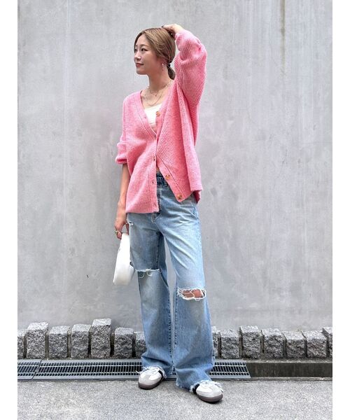 Ungrid（アングリッド）の「【WEB限定】カラールーズニットカーデ（カーディガン/ボレロ・レディース・グレー/イエロー/グリーン/ピンク/レッド/ブルー・FREE）」の18枚目の写真