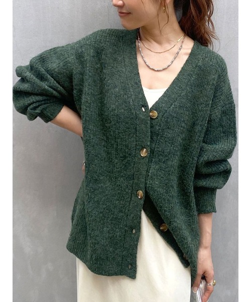 Ungrid（アングリッド）の「【WEB限定】カラールーズニットカーデ（カーディガン/ボレロ・レディース・グレー/イエロー/グリーン/ピンク/レッド/ブルー・FREE）」の3枚目の写真