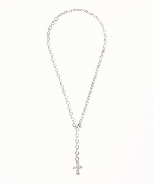 フラワー クロス ラリエット ネックレス（ネックレス）｜Ray