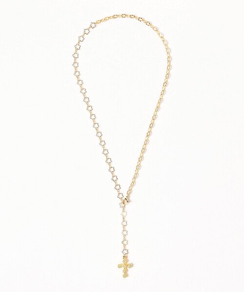 Ray BEAMS(レイビームス)の「フラワー クロス ラリエット ネックレス(ネックレス・レディース・シルバー/ゴールド・ONE SIZE)」の5枚目の写真