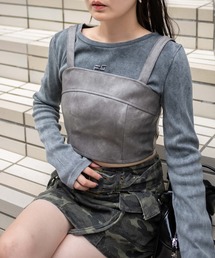 WEGO/フェイクレザービスチェ