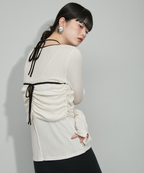 セール】【WEB限定・洗える】シャーリングキャミレイヤード
